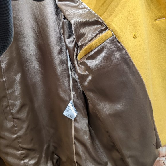 Calvin Klein Wool Blend Coat in Gold Size M - Picture 8 of 13